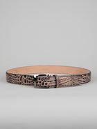 Italian Safari Mock Croc Belt - Coffee