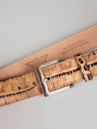 Italian Safari Mock Croc Belt - Cognac