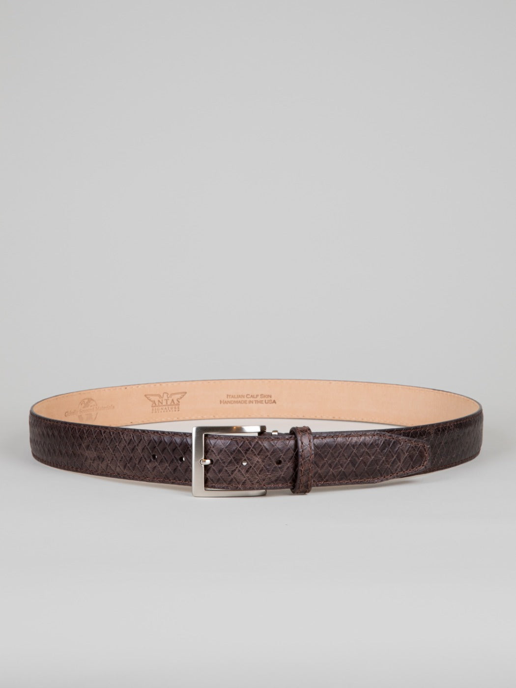 Italian Basket Weave Belt - Brown