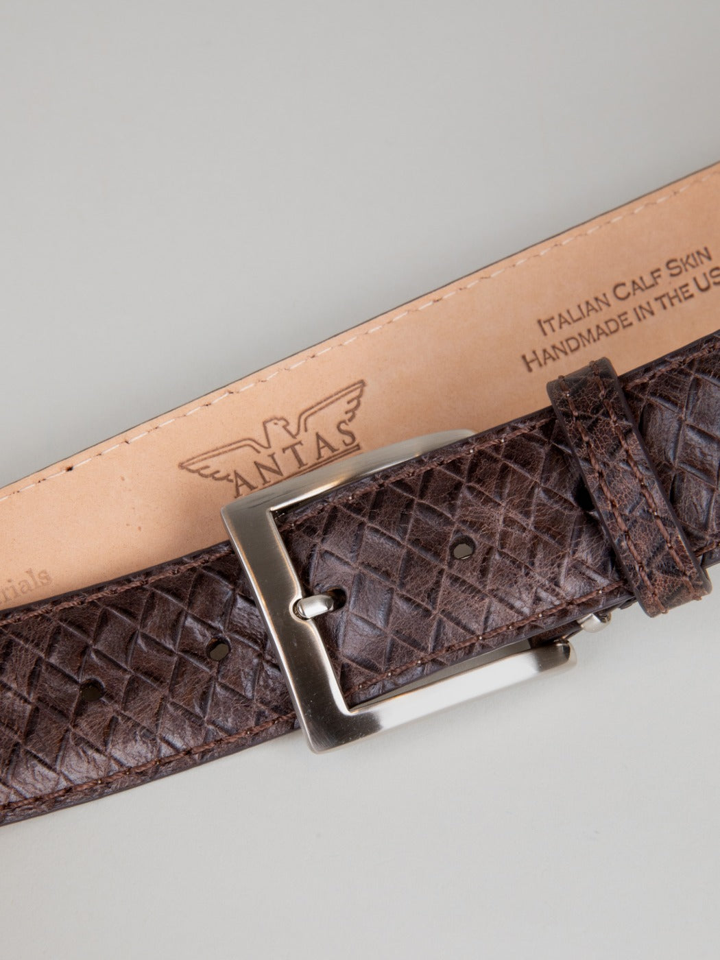 Italian Basket Weave Belt - Brown