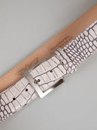 Italian Two Tone Croc Belt - Stone