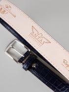 Italian Mock Croc Belt - Royal Blue