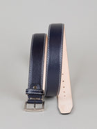Italian Pebble Calf Belt - Navy