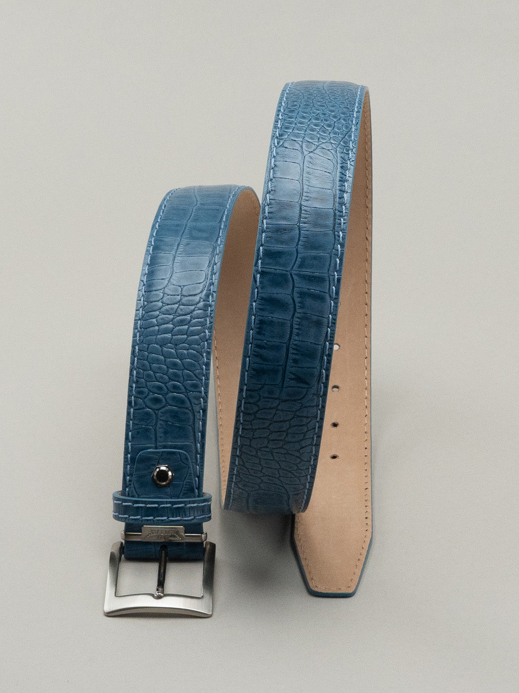 Italian Mock Crocodile Belt - Blue Jean – Dormie Workshop Canada