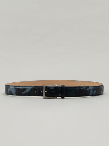 Italian Pebble Camouflage Belt - Navy