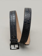 Italian Two Tone Mock Crocodile Belt - Grey Fog