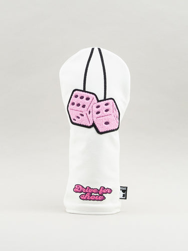 Lucky Pink Dice Driver White