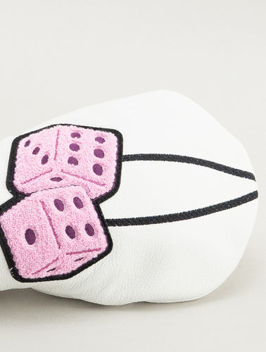 Lucky Pink Dice Driver White