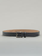 Italian Mock Crocodile Belt - Grey