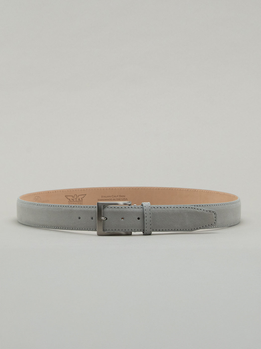 Italian Classic Suede Belt - Light Grey
