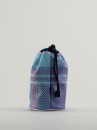 Reverse of blue and pink tartan bag