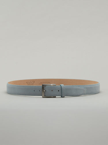 Italian Classic Suede Belt - Soft Blue