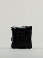 Reverse of black quilted leather golf headcover