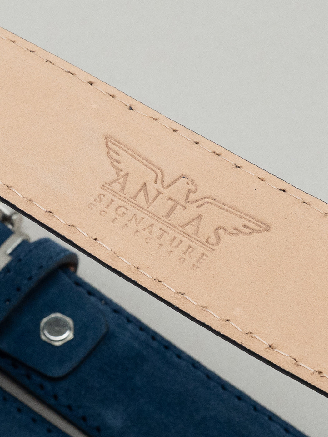 Italian Classic Suede Belt - Navy