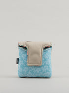 Reverse of shaka mallet headcover with blue flower print leather